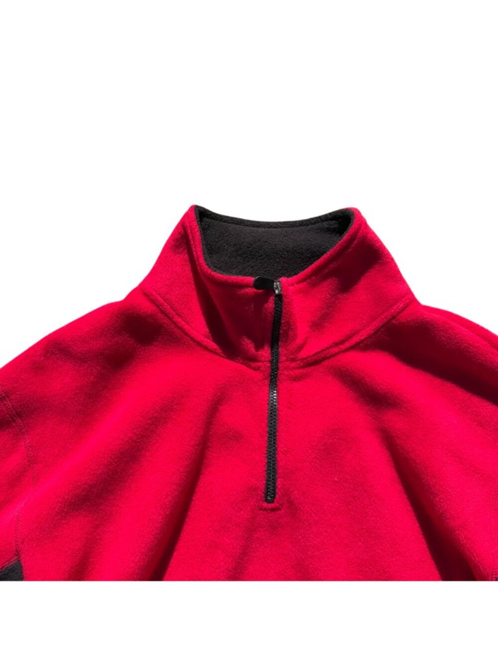 Mountain Tek Sport Fleece Pullover M Mens Red Black Quarter Zip Warm Cozy - Picture 5 of 8